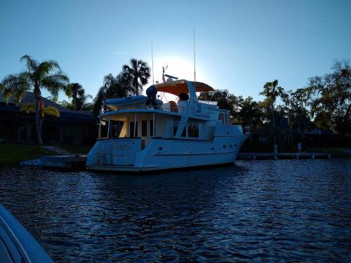 Home dock at sunset