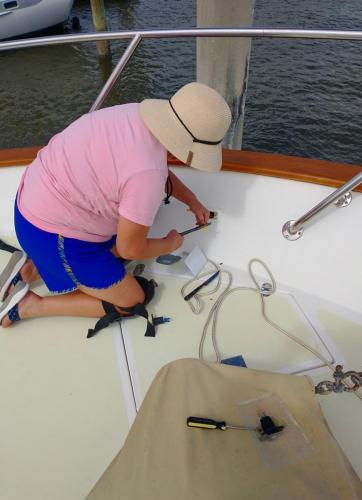 Sian replacing fore deck power outlet
